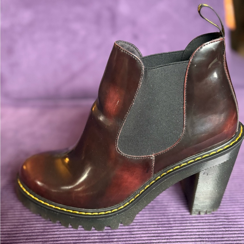 Dr. Martens Cherry Red Hurston Chelsea Boot - Picture 9 of 12